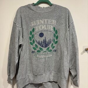 Aerie Gray Winter Tour Sweatshirt (Towel Material)